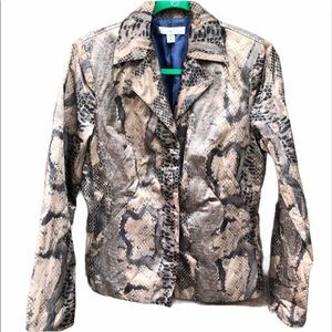 Renfrew Collect 8 Blazer Jacket Snake Skin Brown Print Black Made in USA vintage